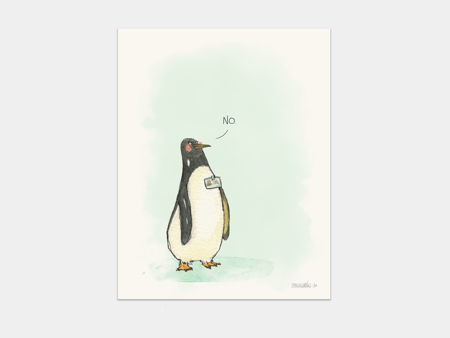 Print 13x18cm - Penguin says no