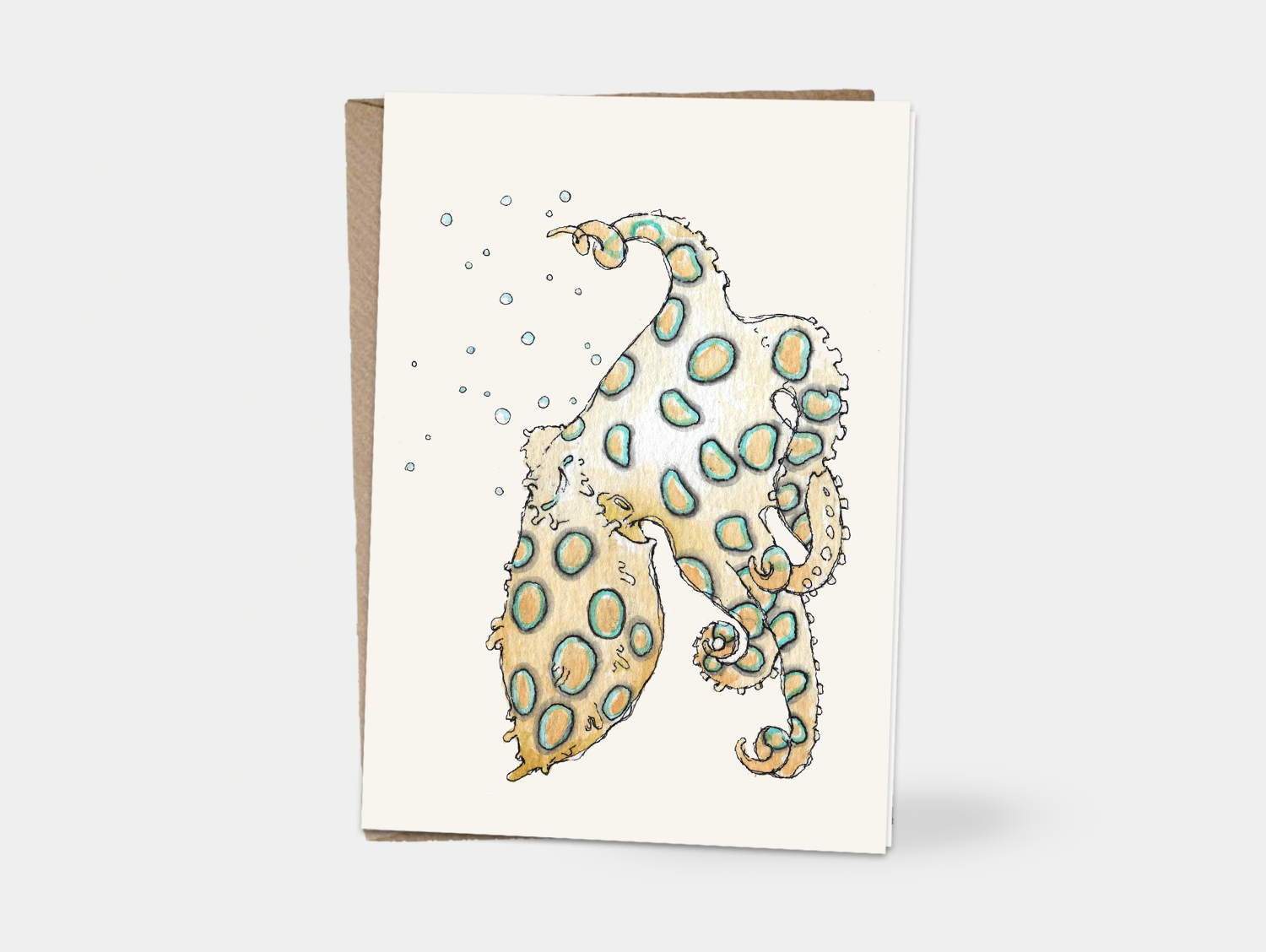 Card - Marine Biology Blue ringed octopus