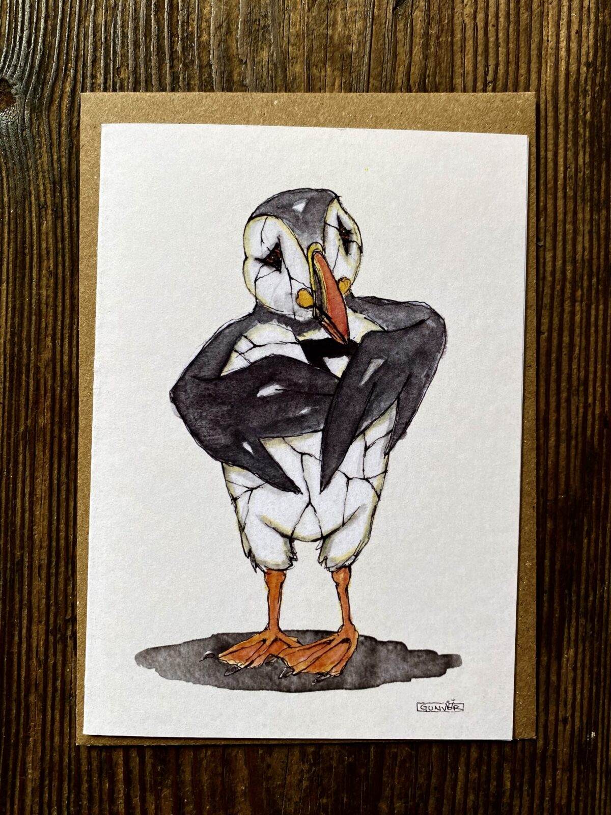 Card - Puffin Broken