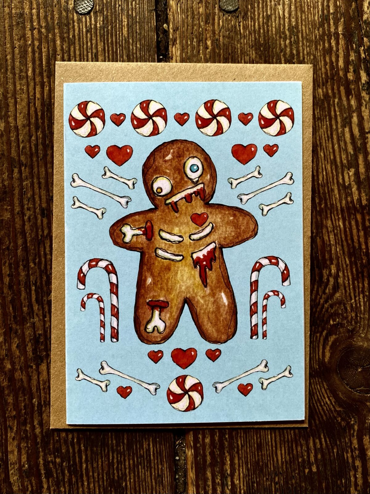 Card - Xmas Gingerbread zombie