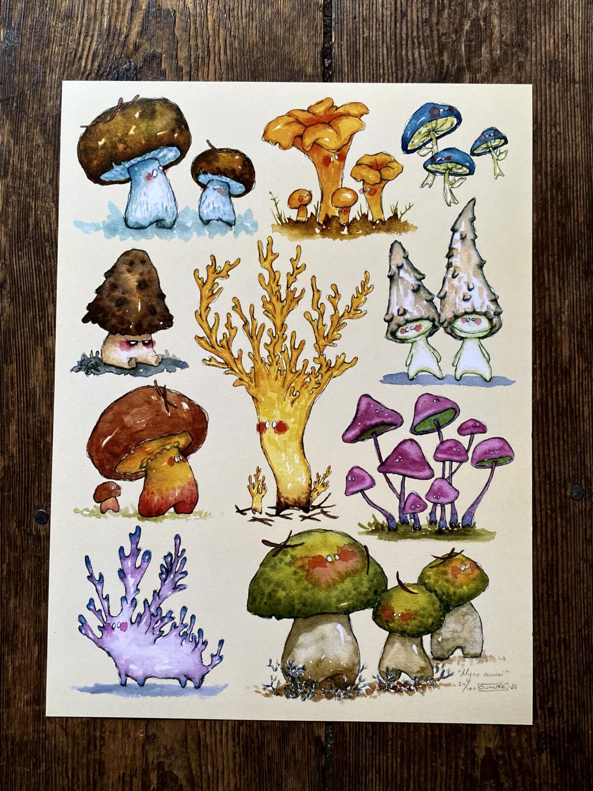 Print 30x40 cm - Mushroom Friends