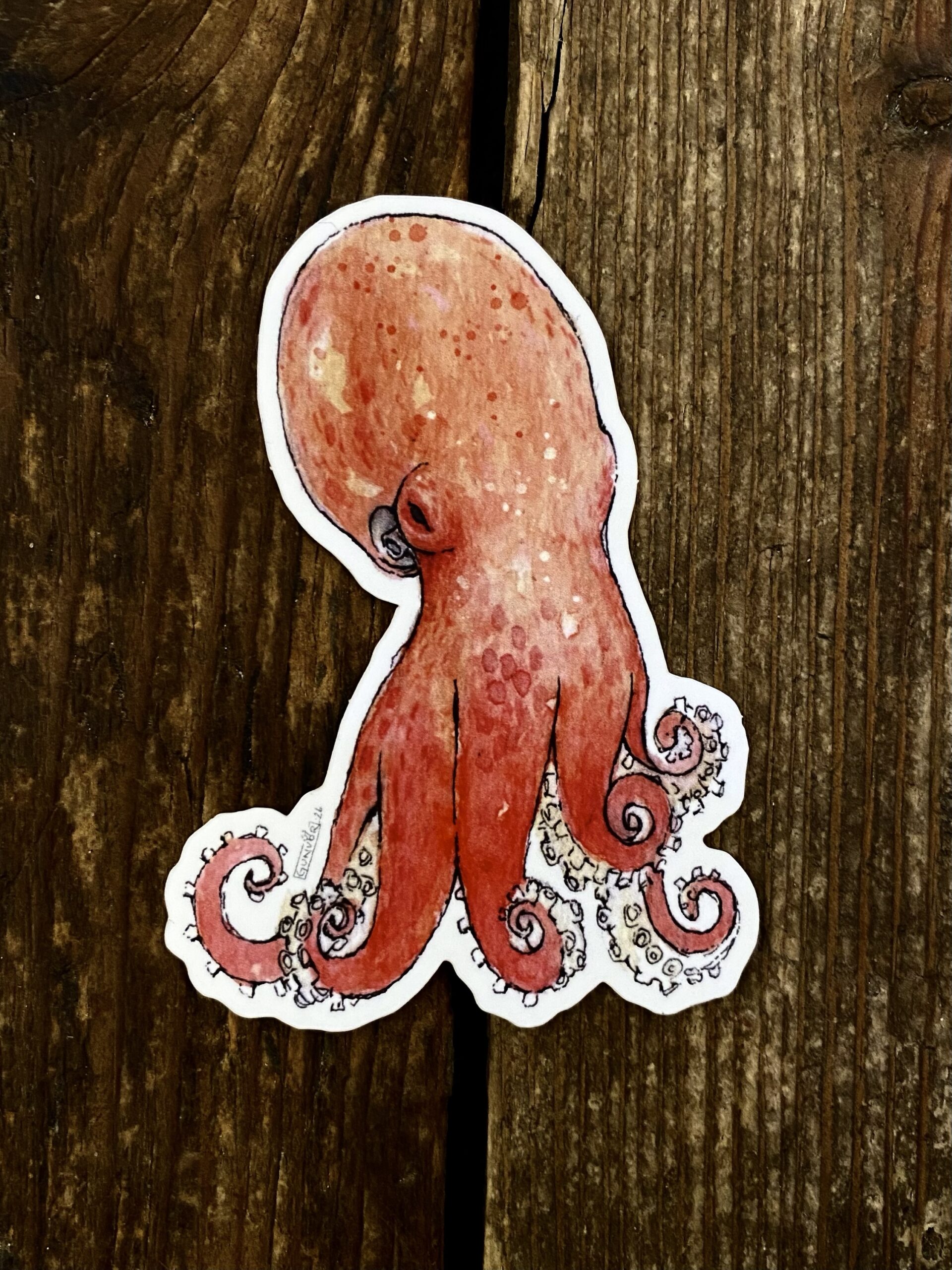 Sticker - Red Octopus