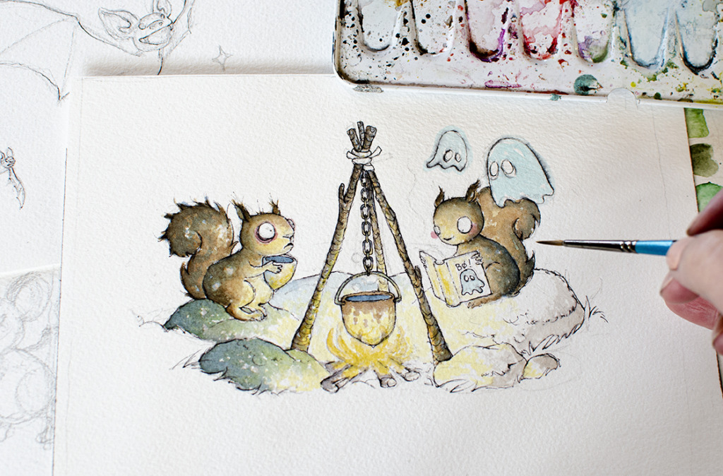 Cute animal illustration by Gunvor Rasmussen
