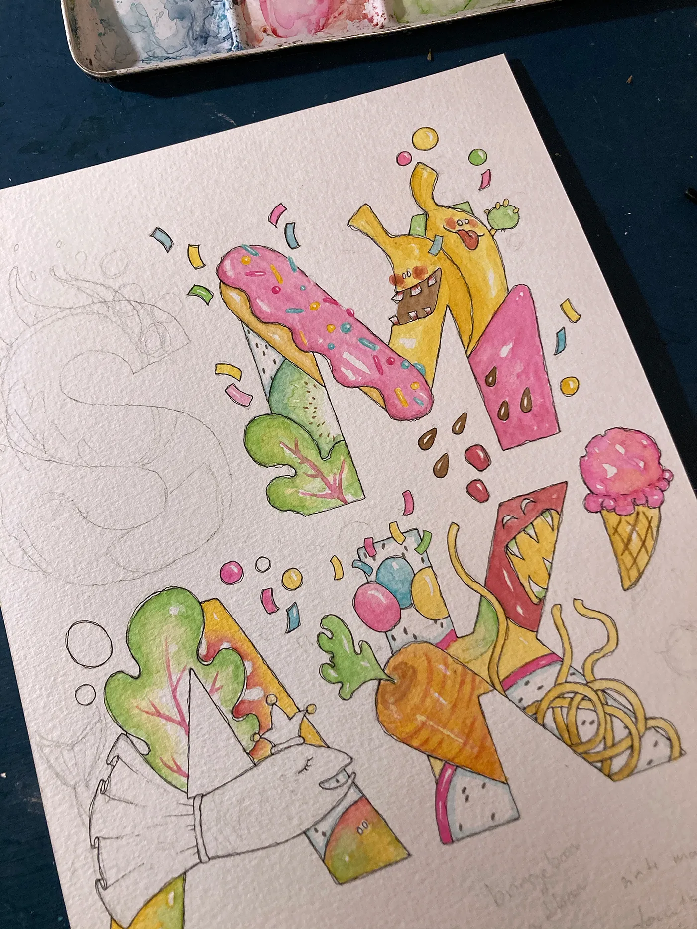 Illustration and process work for the book SMAK!