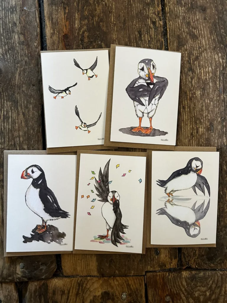 Card - 5pk Puffin cards