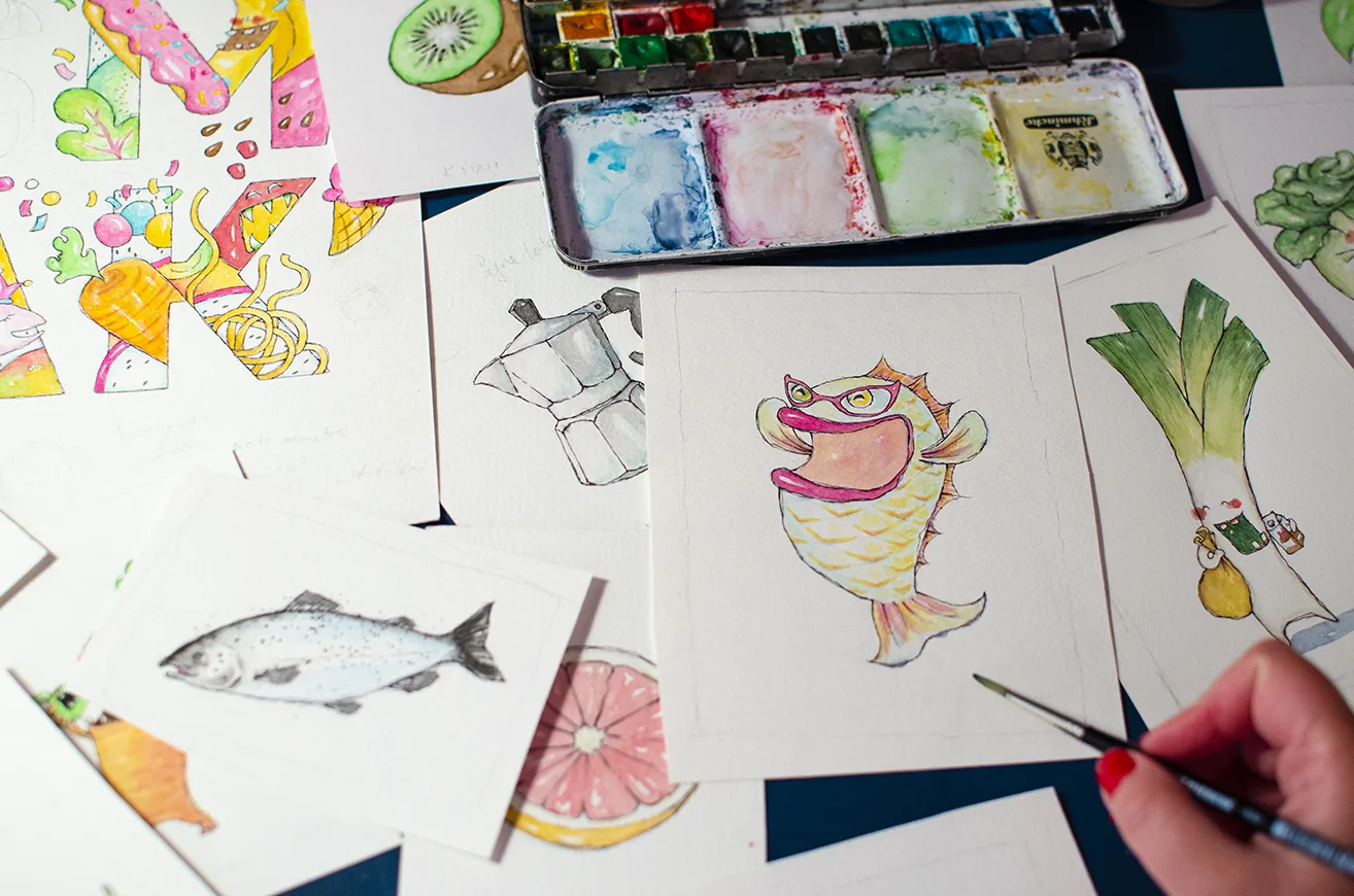 Illustration and process work for the book SMAK!