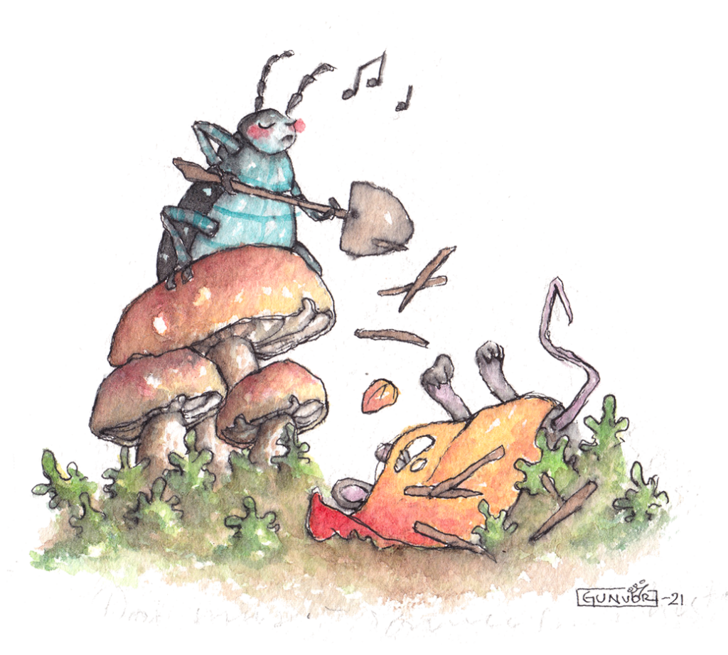 Cute animal illustration by Gunvor Rasmussen